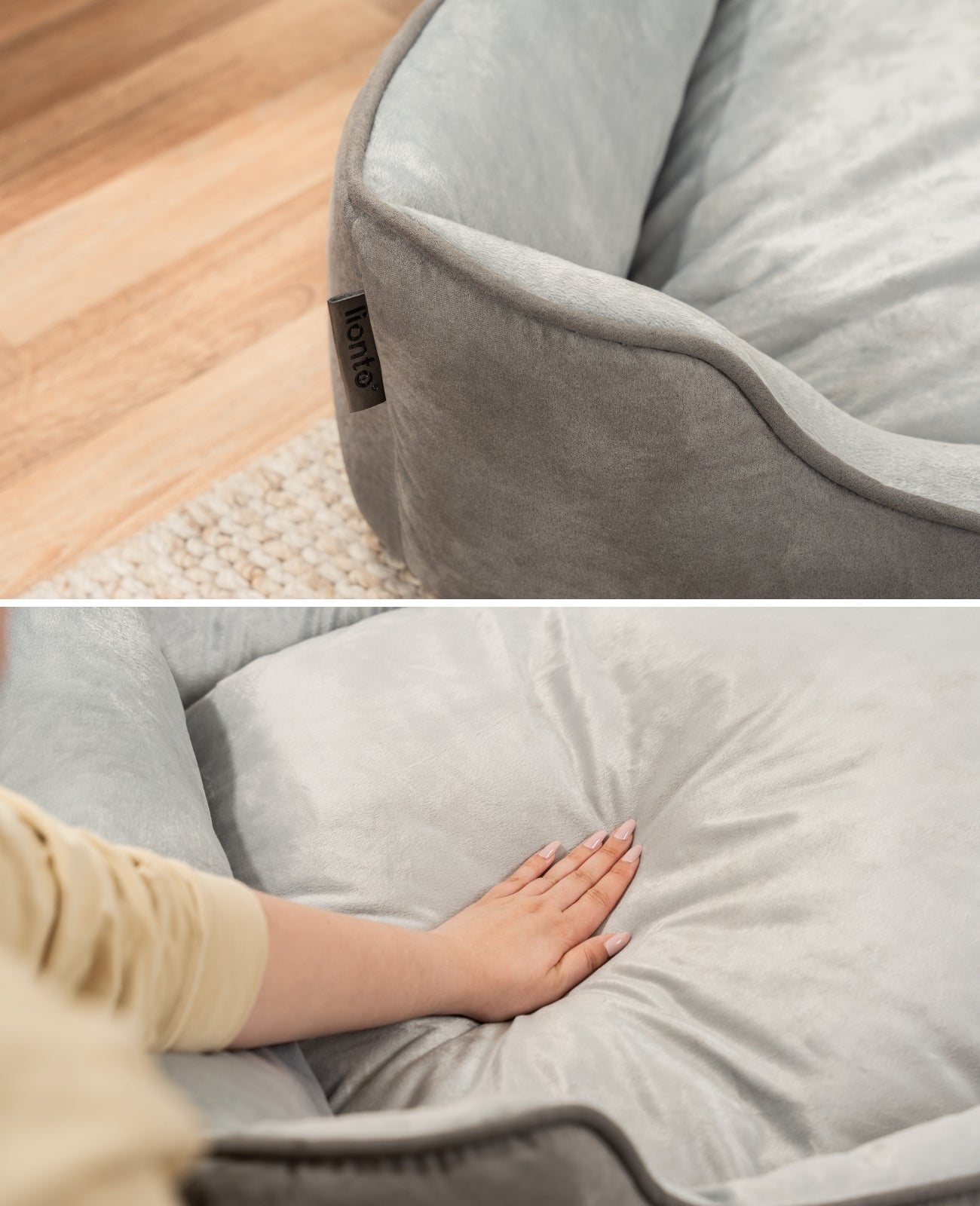 2-in-1 Katzenbett in Wildlederoptik