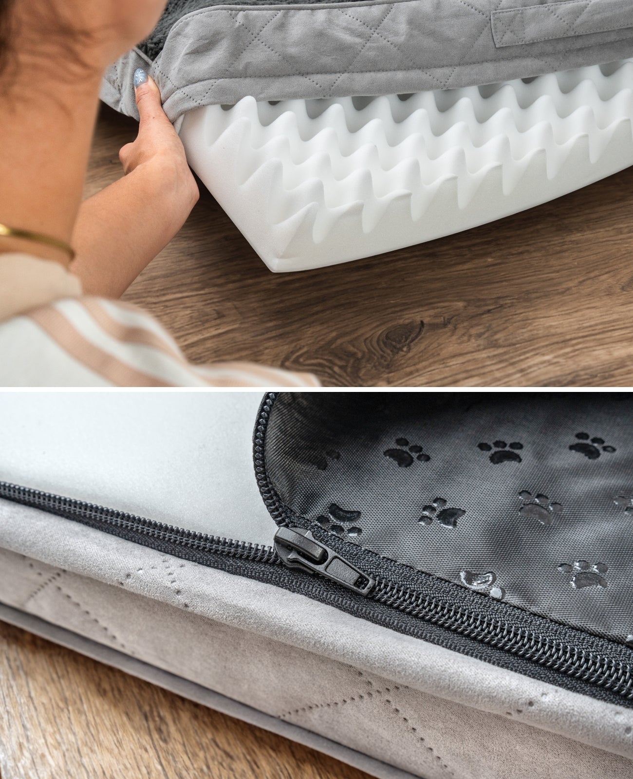 Orthopädisches Hundebett mit Plüsch