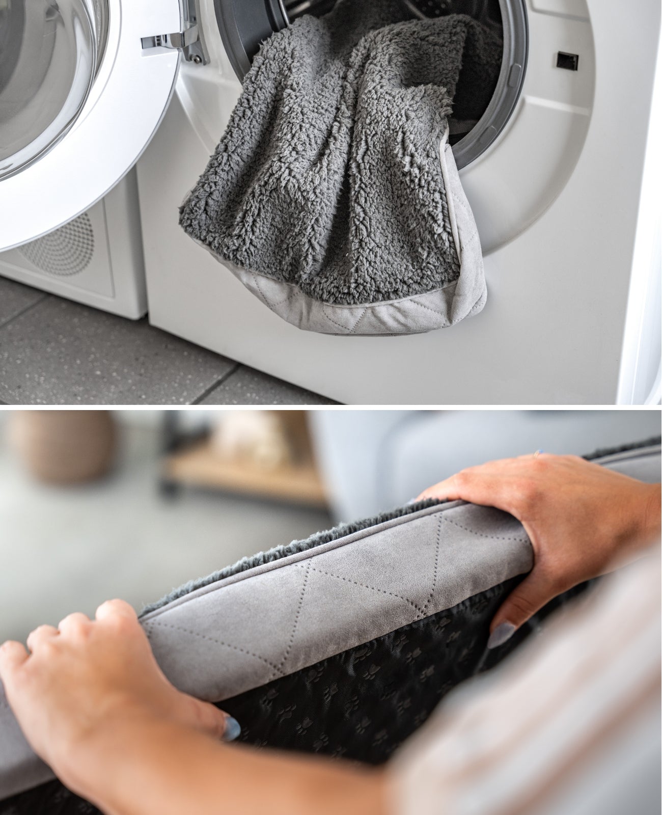 Orthopädisches Hundebett mit Plüsch