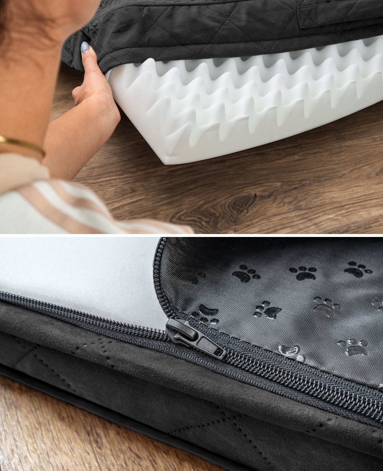 Orthopädisches Hundebett mit Plüsch