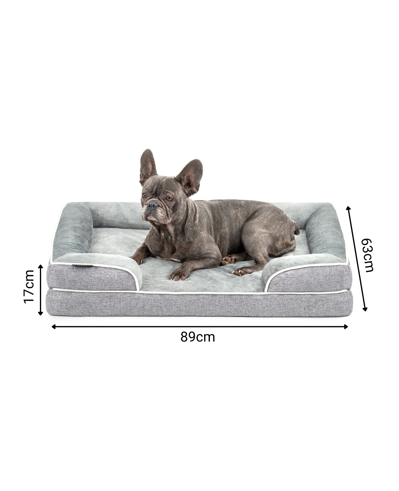 Orthopädisches Hundebett mit erhöhtem Rand, rutschfest