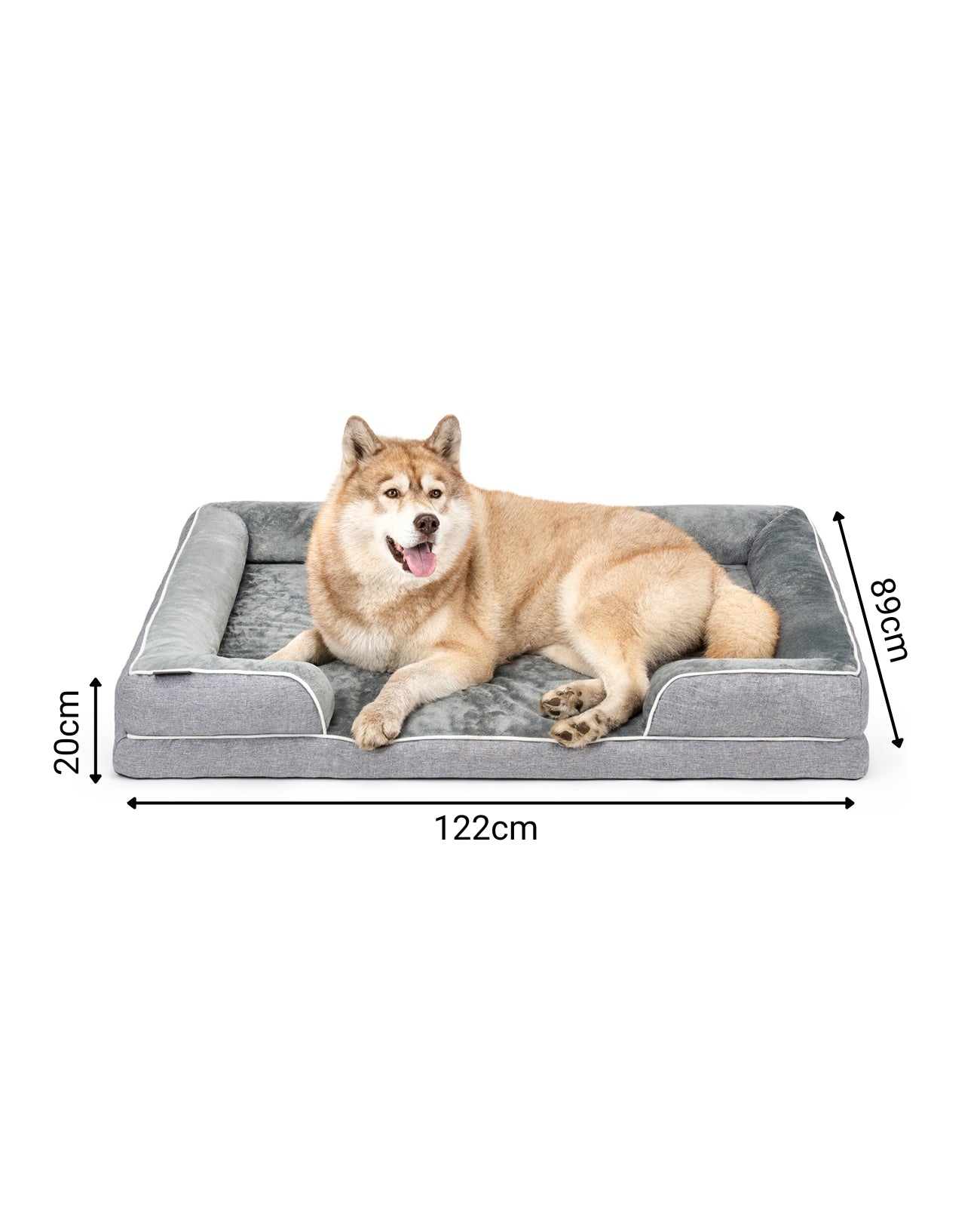 Orthopädisches Hundebett mit erhöhtem Rand, rutschfest