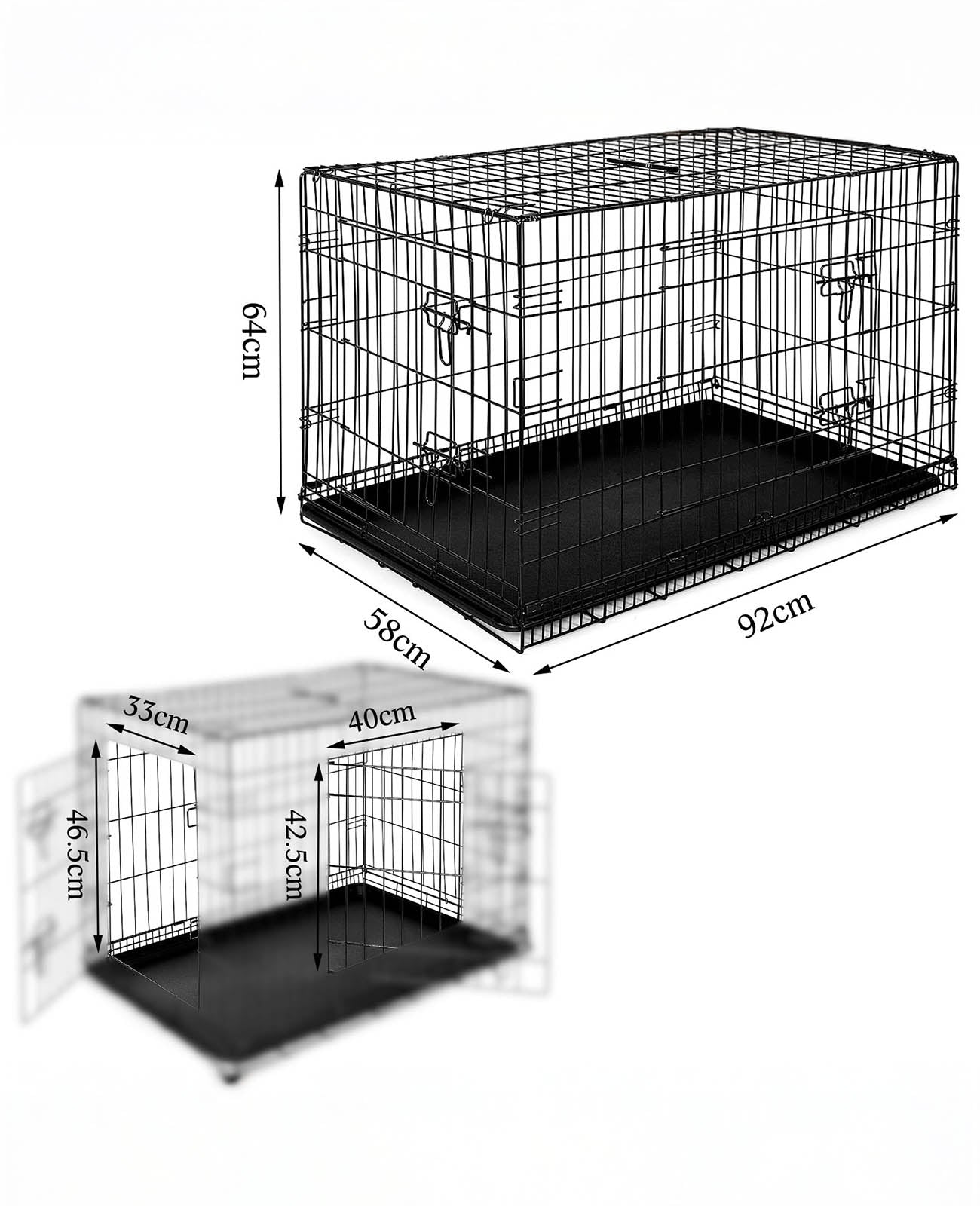 Hundetransportkäfig mit Bodenwanne