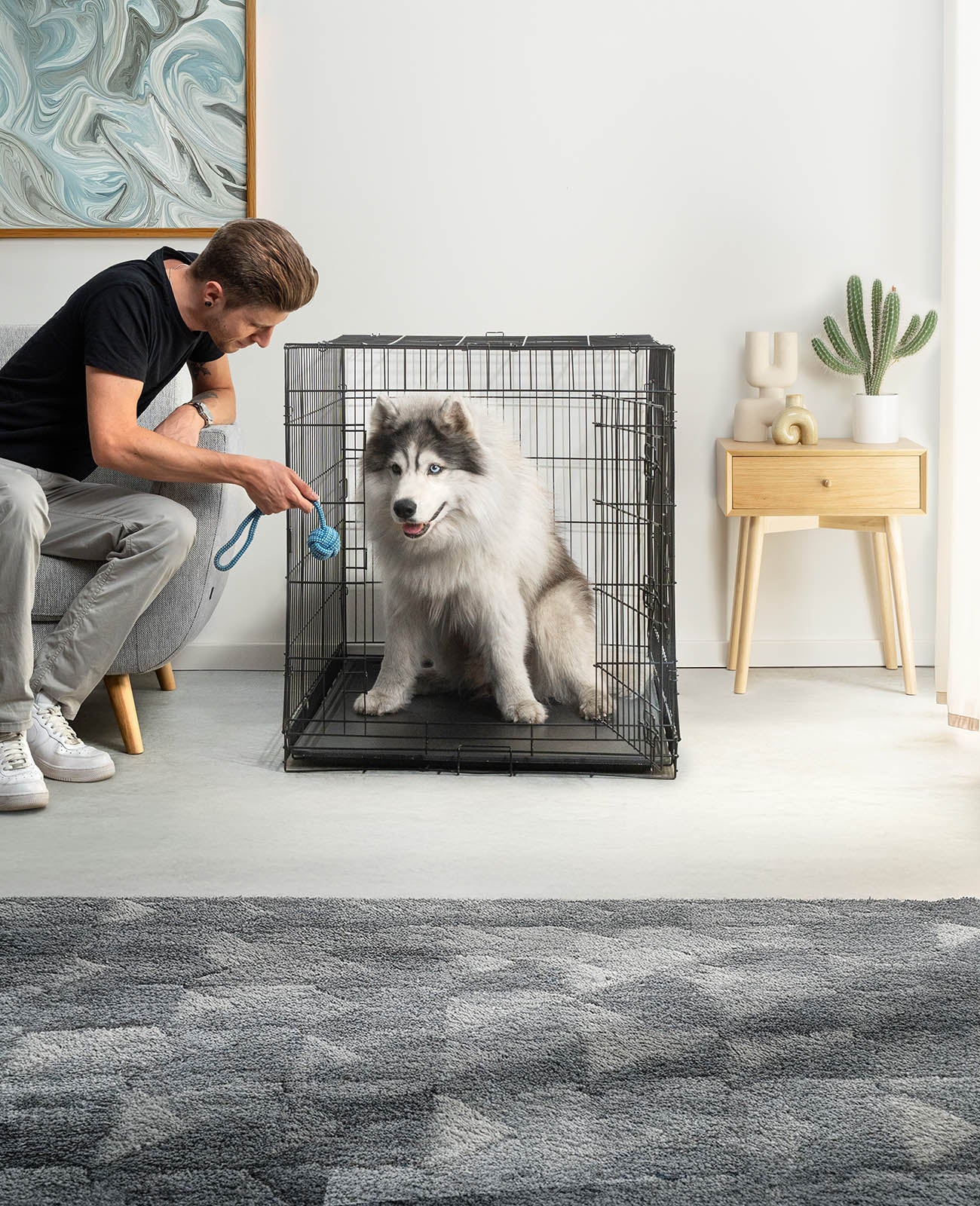 Hundetransportkäfig mit Bodenwanne