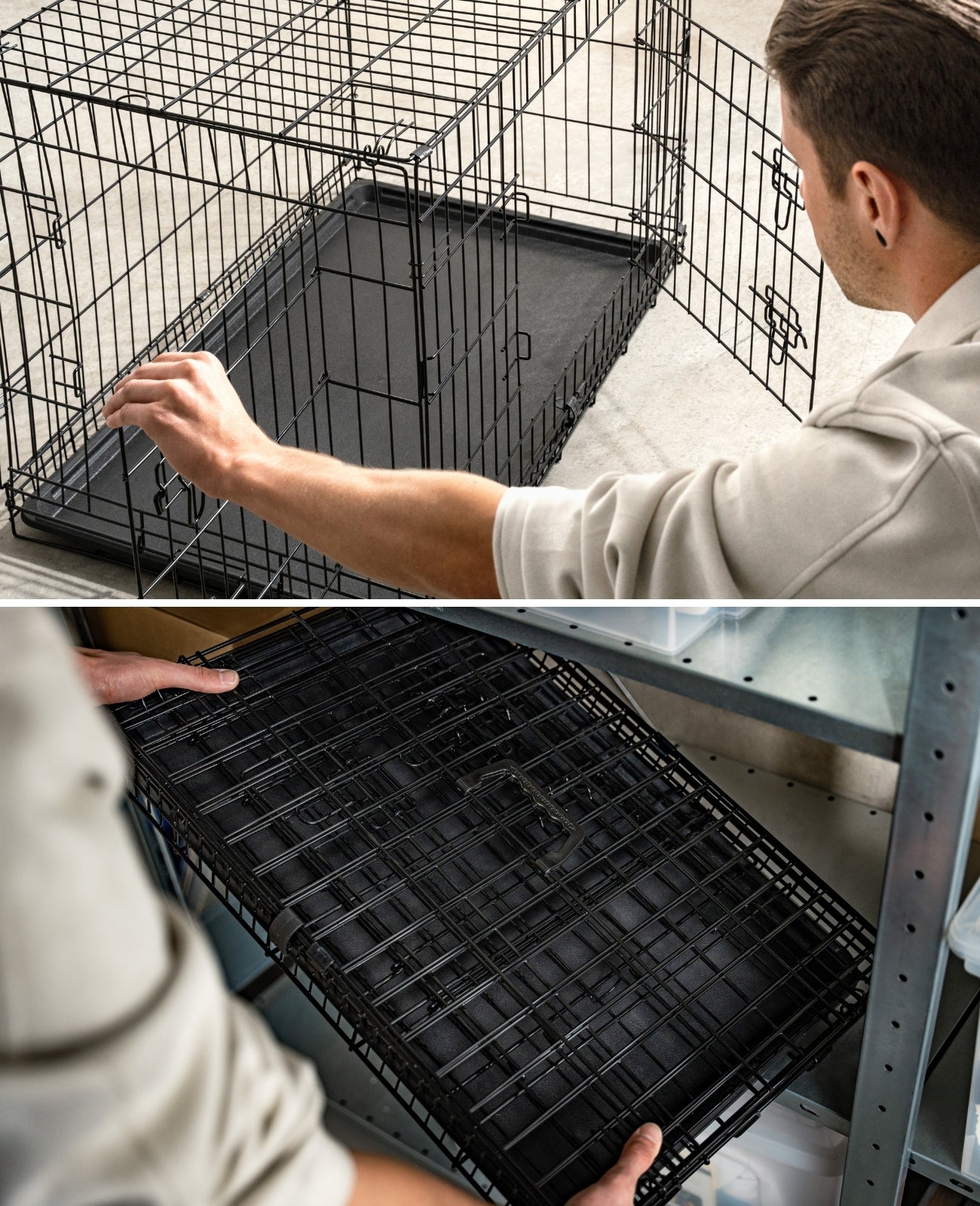 Hundetransportkäfig mit Bodenwanne