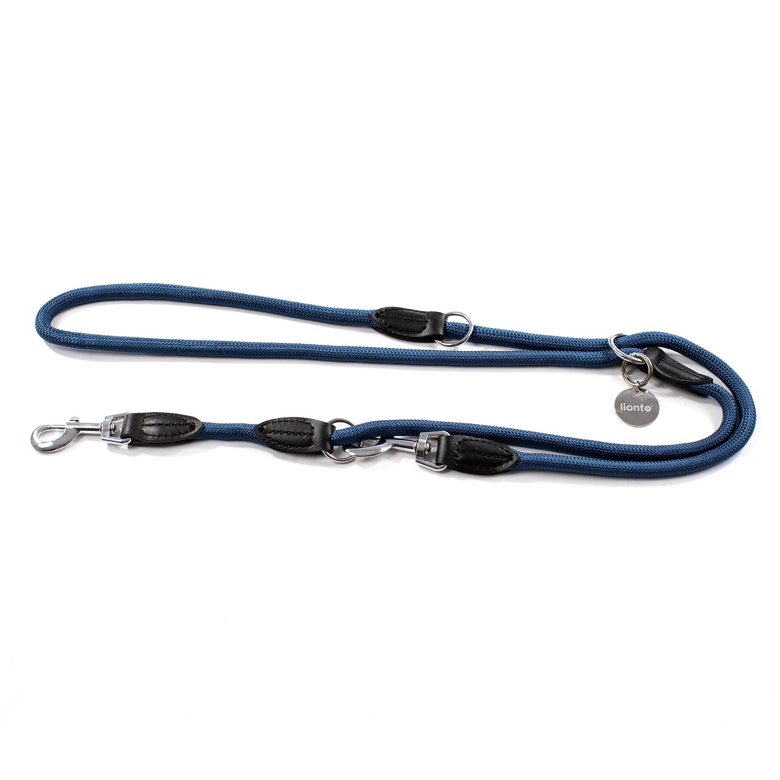 mehrfach längenverstellbare Hundeleine aus Nylon in blau
