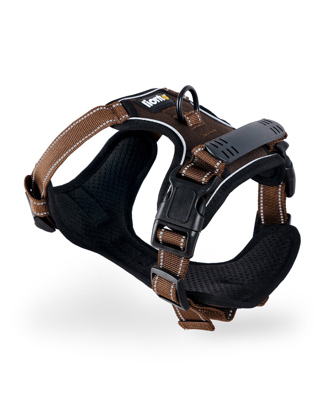 gepolstertes Hundegeschirr in fünf verschiedenen Farben aufgereiht