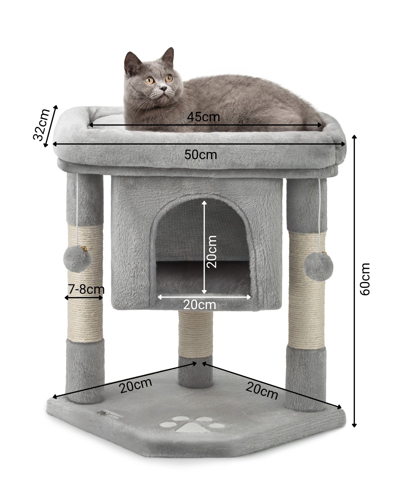 Katzenkratzbaum Höhe 60 cm