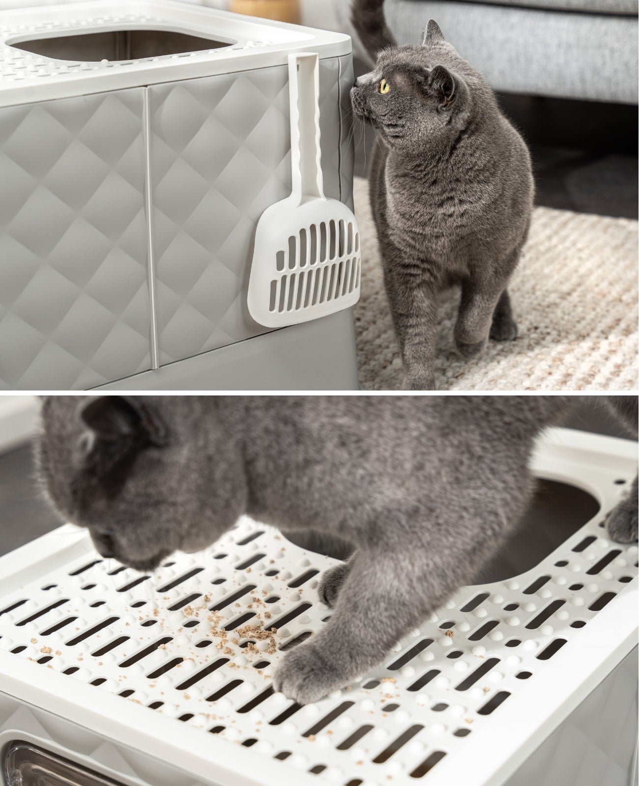 Katzentoilette mit Schublade & Schaufel