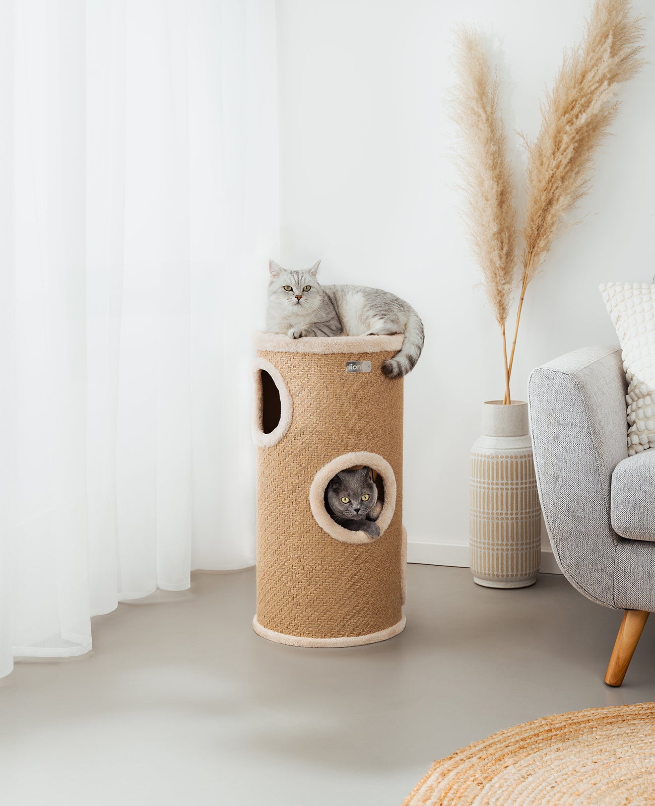 lionto Kratztonne aus Jute, verschiedene Höhen