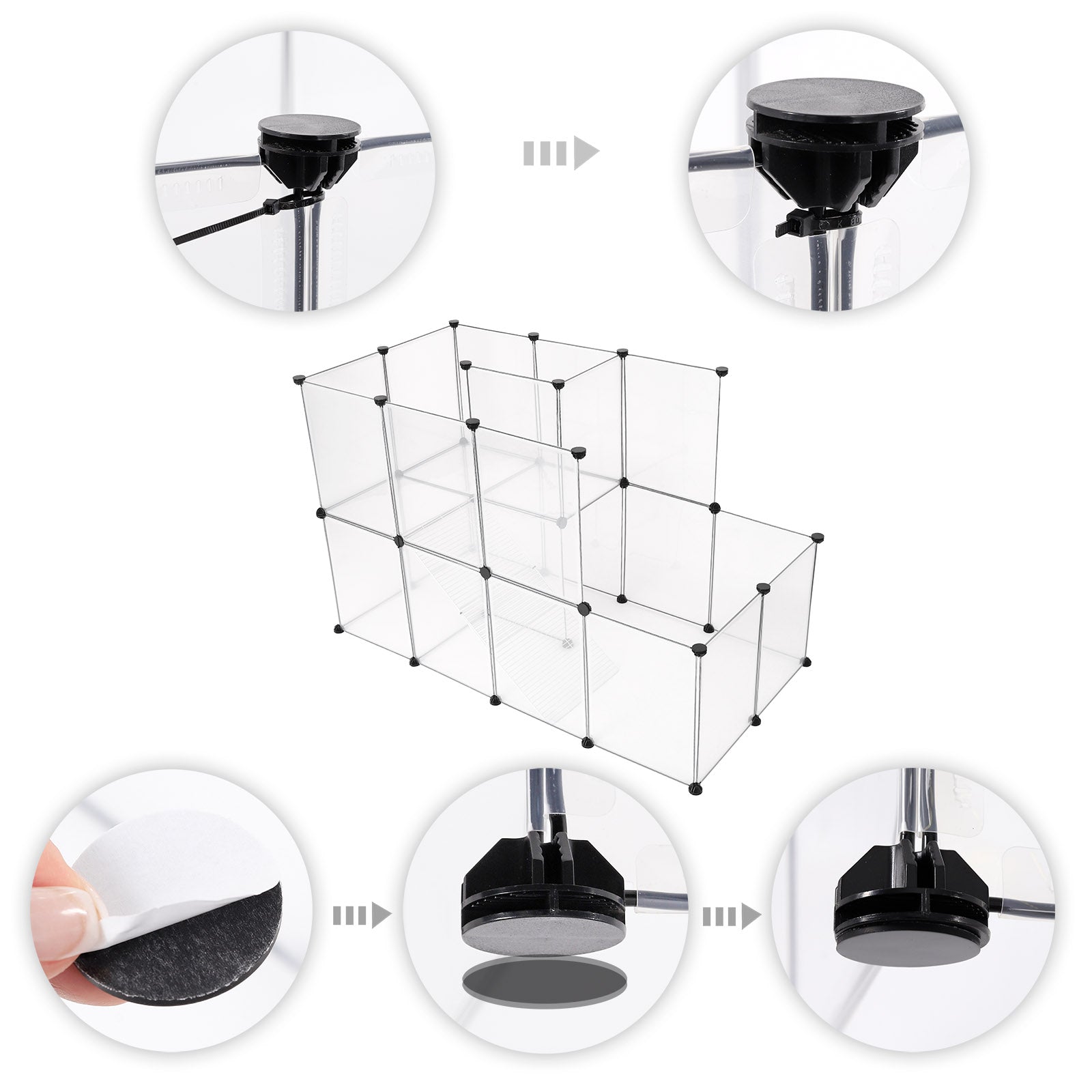 Steck-Verbinder für Verbindungen von bis zu vier wasserabweisenden Platten