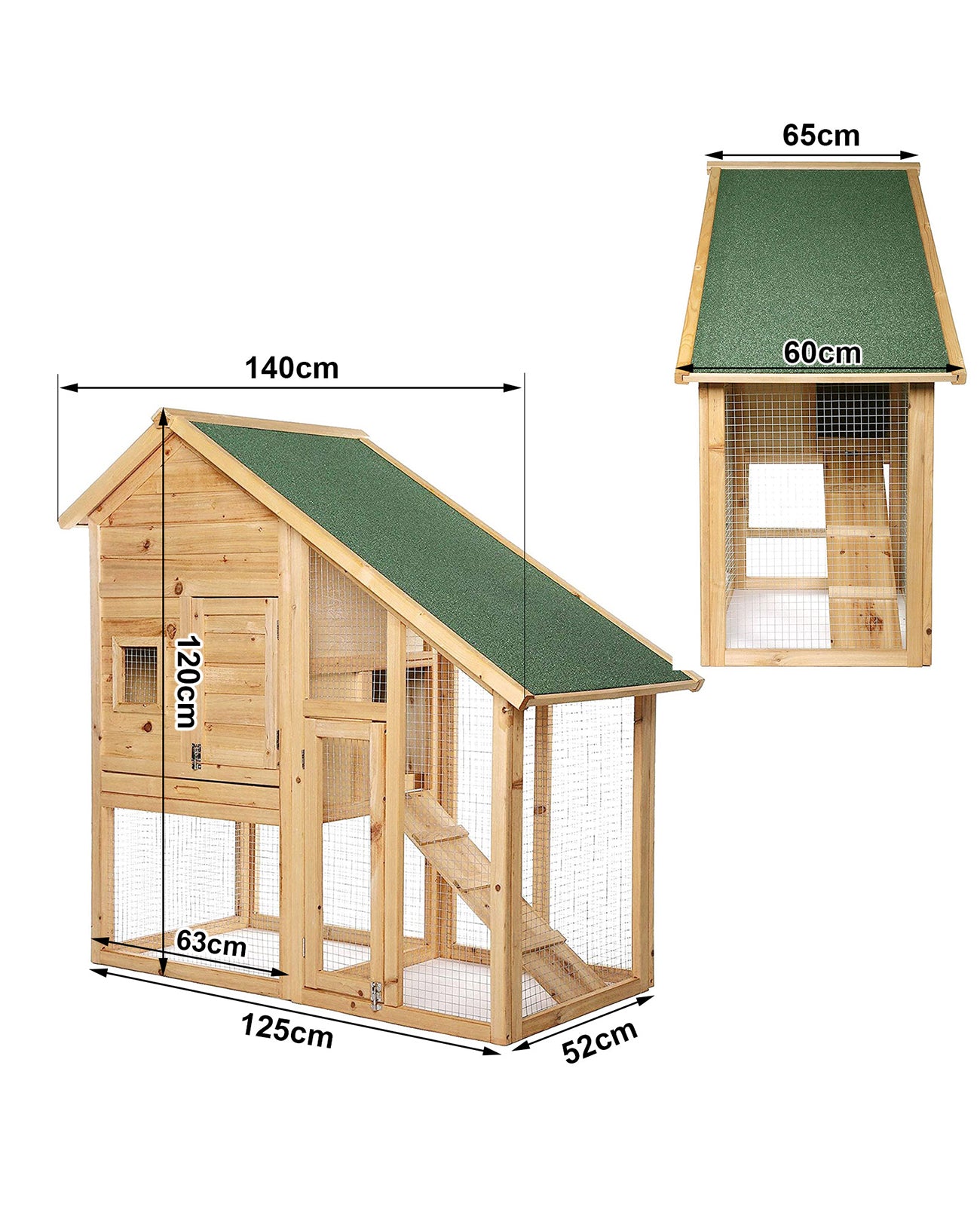 detaillierte Angabe aller Maße anhand des Kleintierstalls