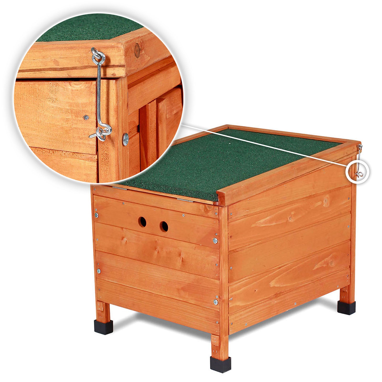 Haken zum Verschluss der Dachklappe des Stalls