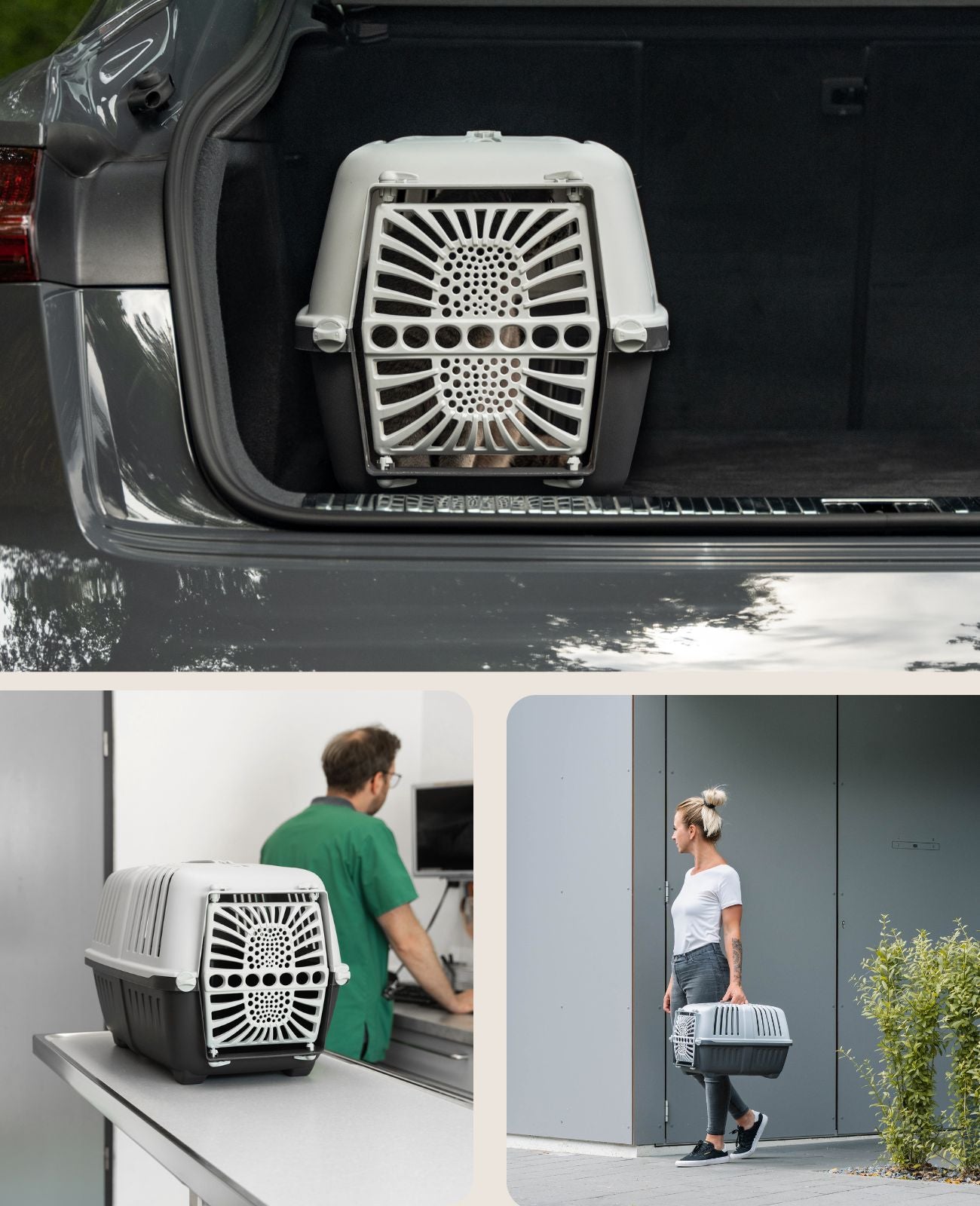 Katzentransportbox aus Kunststoff