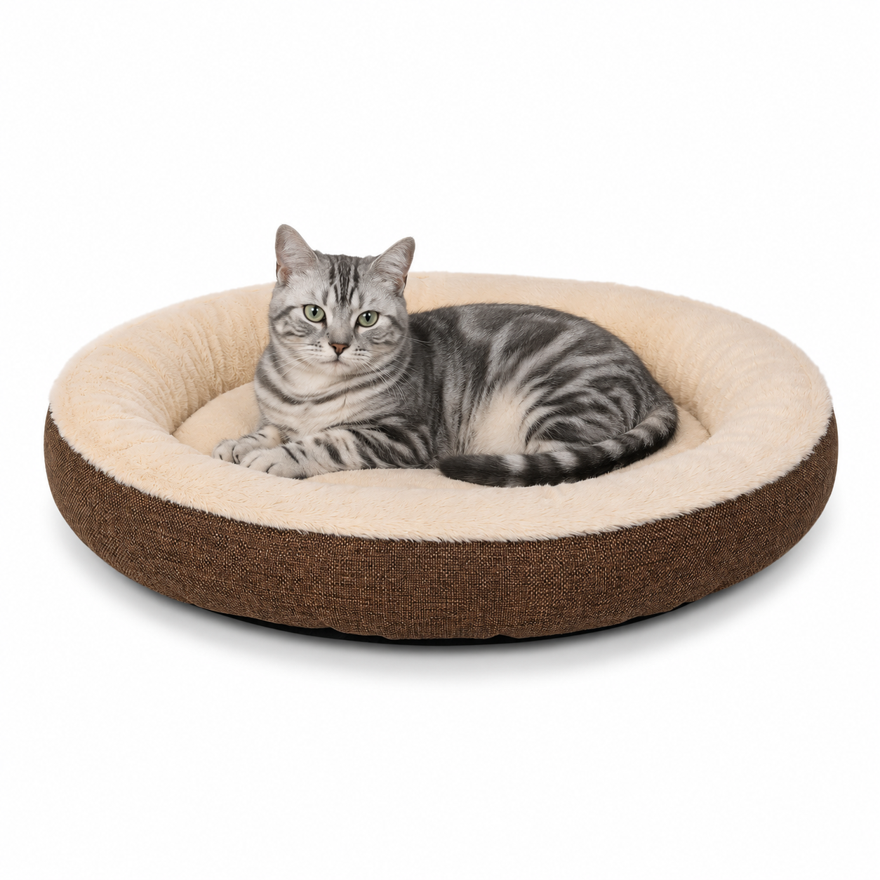 Katzenbett mit Plüsch in Donutform